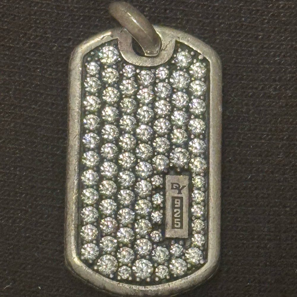 David Yurman Pavé Diamond Dog Tag Pendant